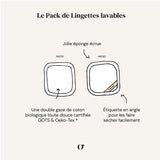 Lot de 4 Lingettes Lavables - Fougère Blanc Craie