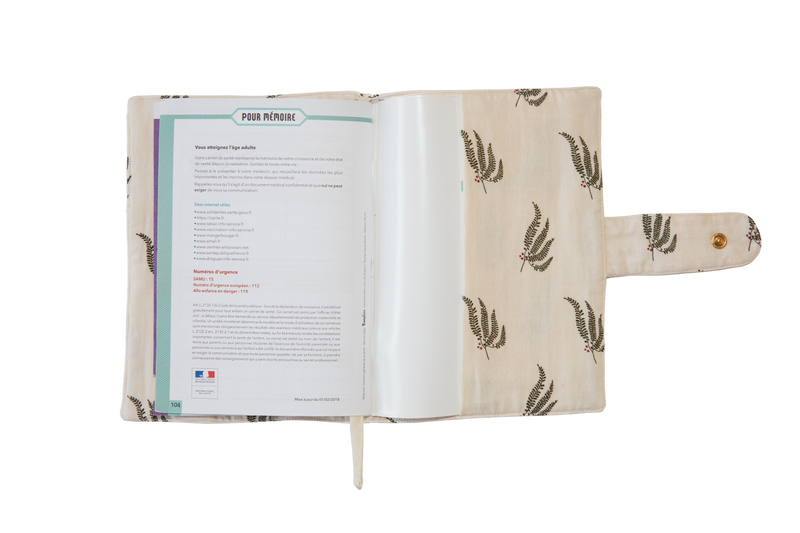 Protège Carnet de Santé - Fougère Vert Pin