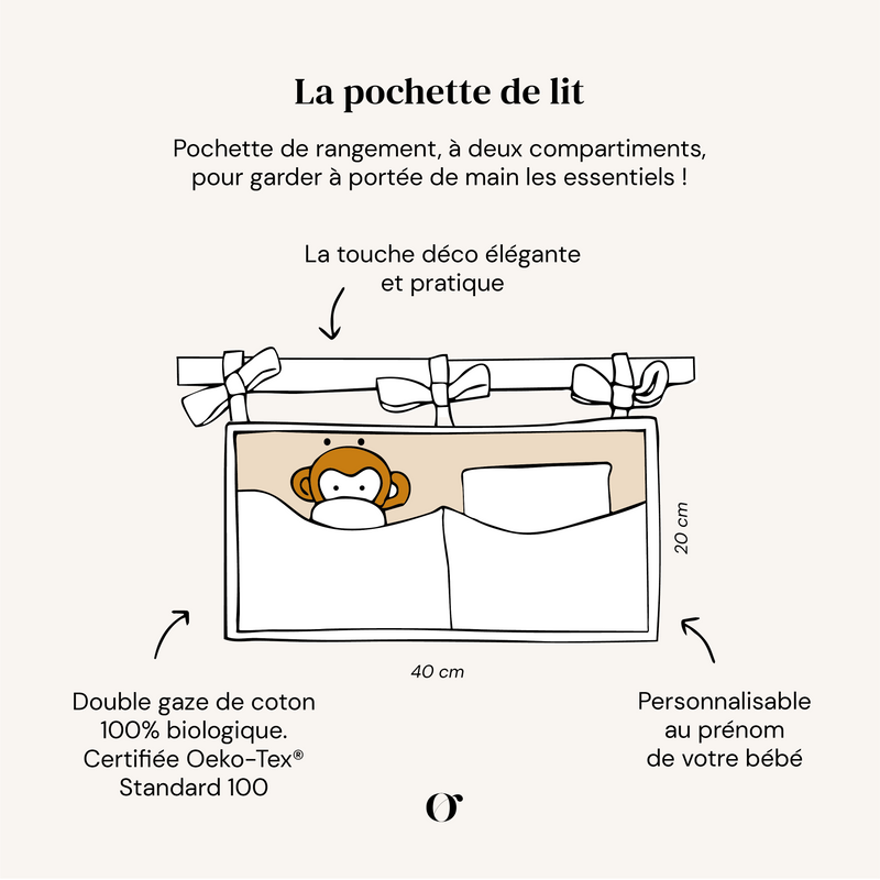 Pochette de lit - Bougainvillier