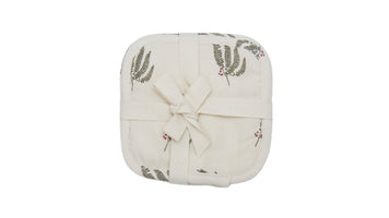 Lot de 4 Lingettes Lavables - Fougère Vert Pin
