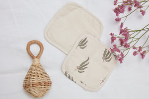 Lot de 4 Lingettes Lavables - Fougère Vert Pin
