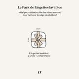 Lot de 4 Lingettes Lavables - Bruyère Bois de Rose